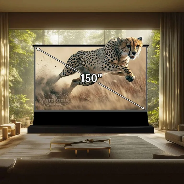 VIVIDSTORM S Lite Hyper Motorized Tension Floor Rising Lenticular ALR Projector Screen