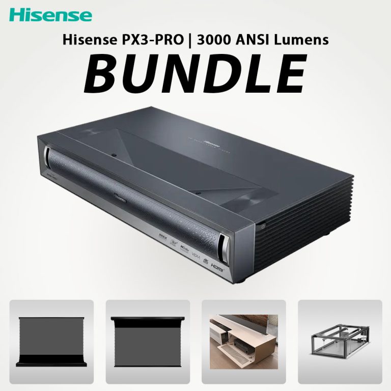BUNDLE Hisense PX3-PRO Trichroma 4K Laser Projector Home Theater Package Deal