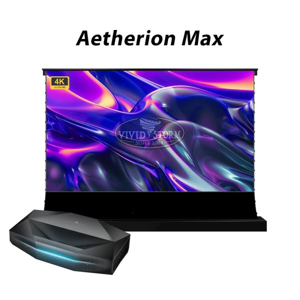 BUNDLE AWOL Aetherion Max 4K UST Projector + VIVIDSTORM S Pro Motorised Floor Rising ALR/CLR UST Projector Screen Package Deal