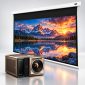 Hisense XR10 4K Laser Projector + VIVIDSTORM Slimline Cinema White Motorised Drop Down Projector Screen Package Deal